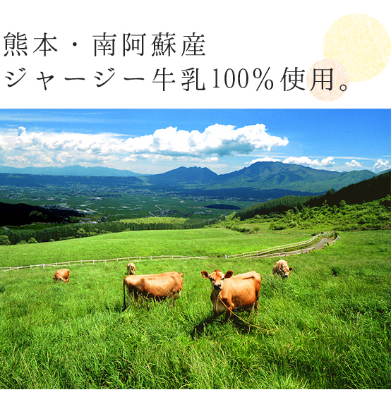 熊本・南阿蘇産ジャージー牛乳100％使用。